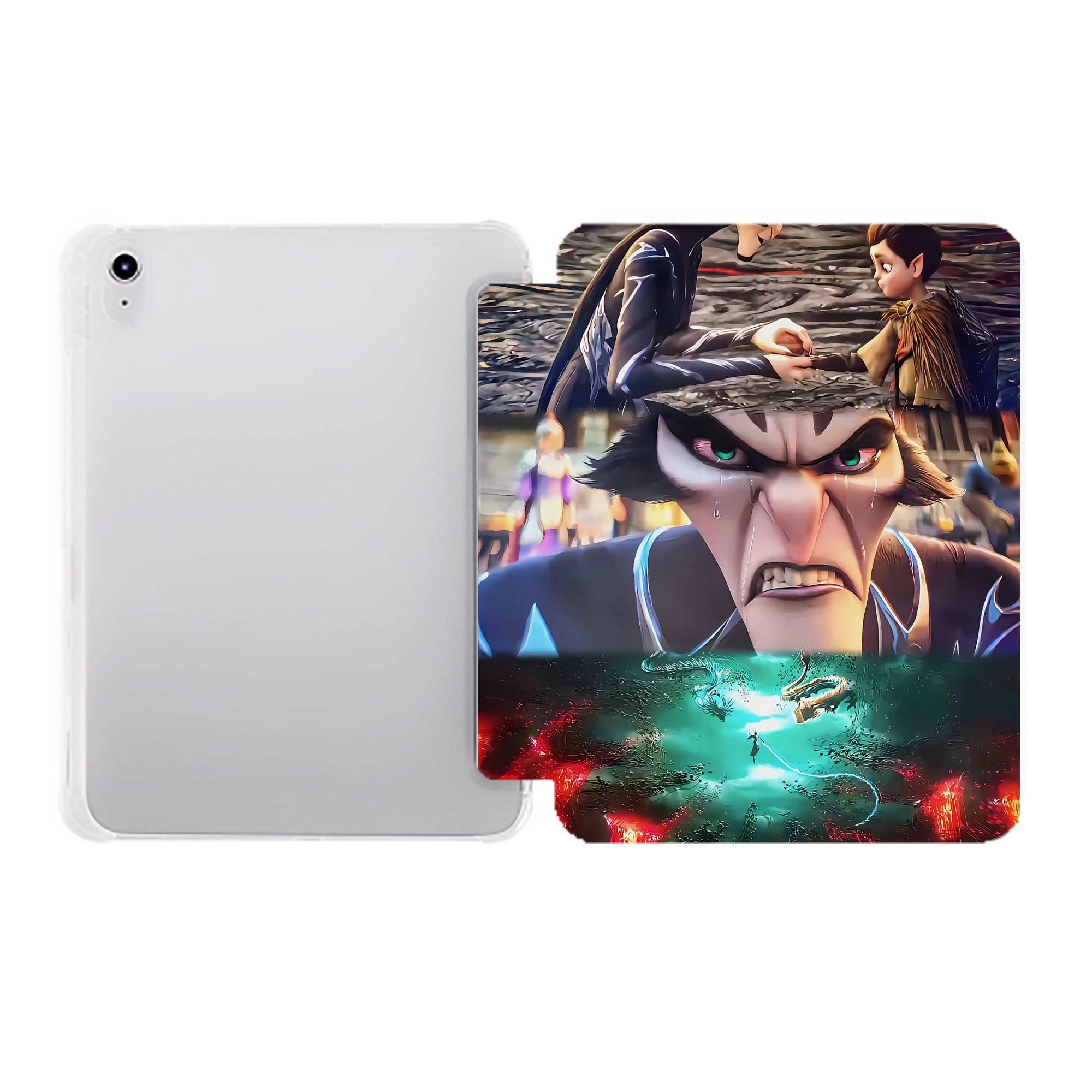 （画像用） Ne Zha 2 ナタ 魔童の大暴れ IPad ケース ペン収納付き 三つ折りスタンド PUレザー×シリコン 対応機種9.5/10.5/10.9インチ